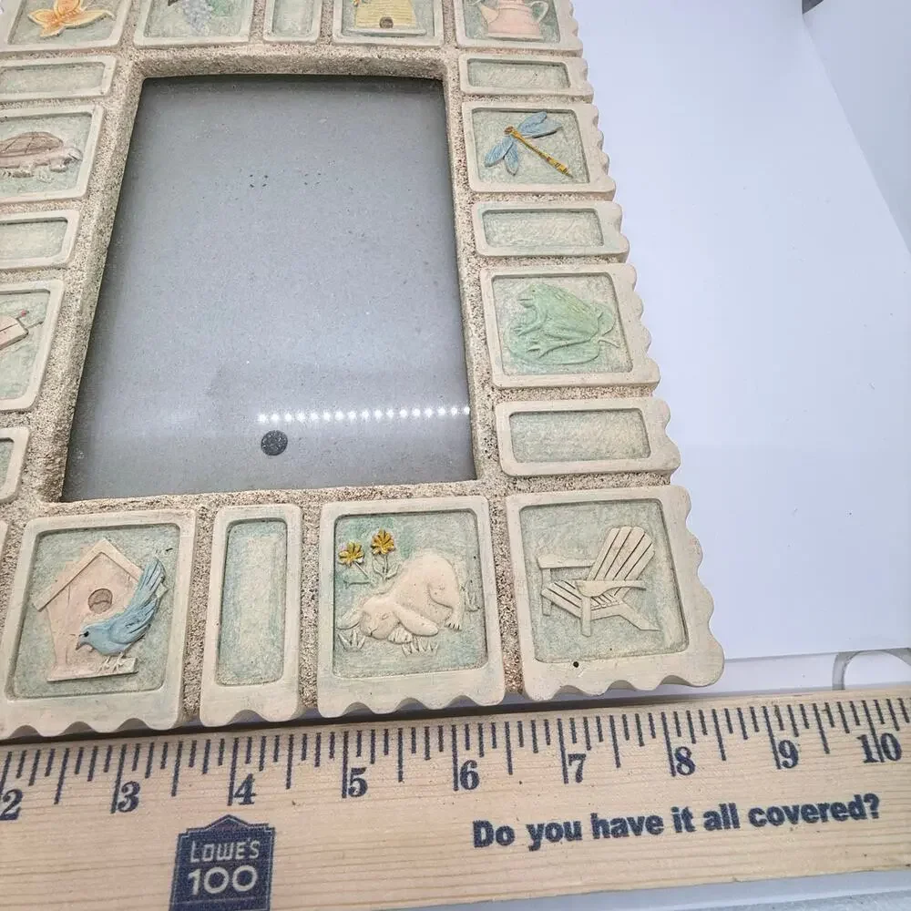 VTG‎ Amor Malden Intl Hand Painted Garden Ceramic 6x4 Picture Frame Cottagecore